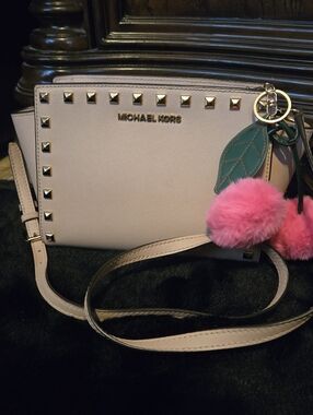 MICHAEL KORS Pink Studded Crossbody Bag